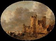 Jan van Goyen Skaters in front of a Medieval Castle china oil painting artist